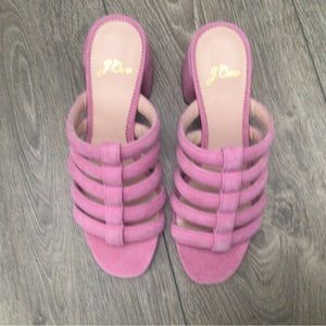 J Crew Pink Suede Sandal